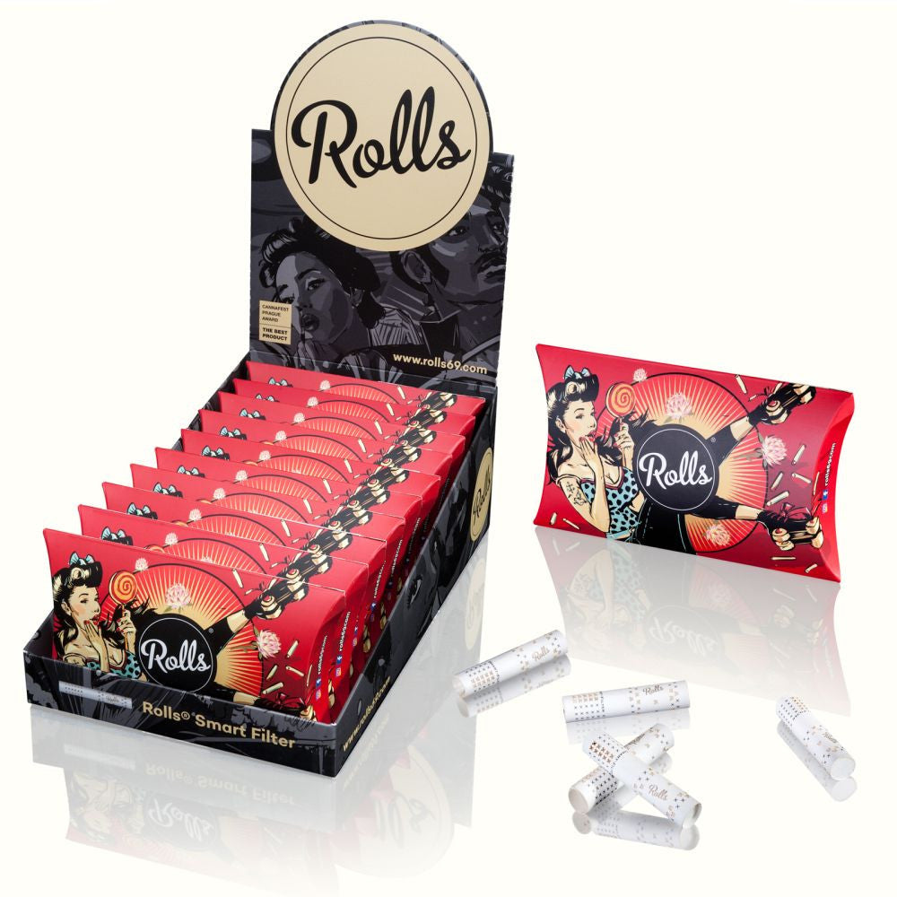 Rolls 69 filter 8mm, 10x 40 stk Pack Vermelho CAIXA