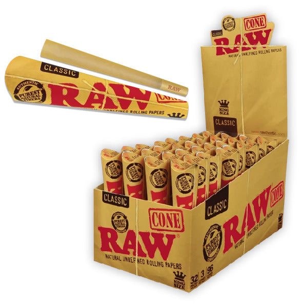 RAW Cones King Size, 3er-Packs, BOX 32 Stück