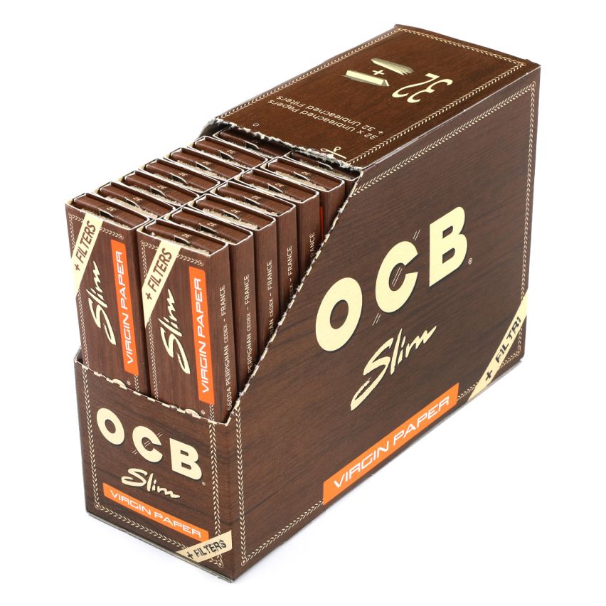 OCB Paper und Tips Virgin Slim, BOX 32 Stk. (1,25€/stk.)