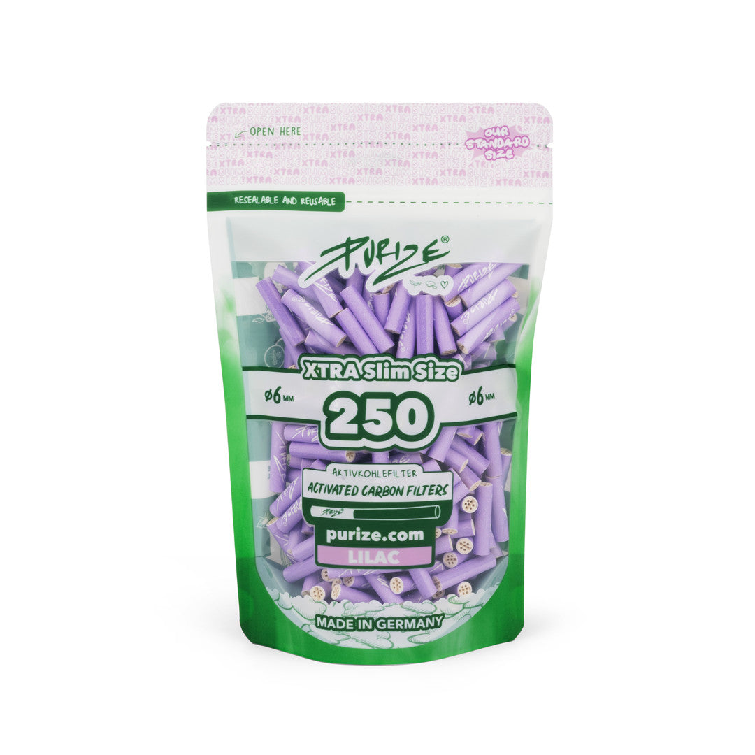 PURIZE® Aktivkohlefilter - XTRA Slim Size, Beutel 250 St., purple