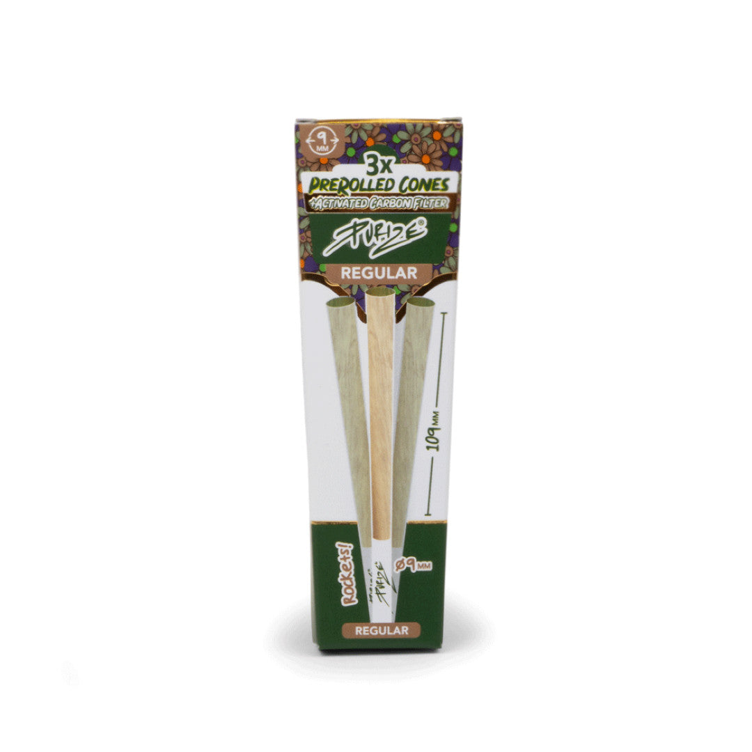 PURIZE® vorgerollte Regular Size Cones mit Filter und Stopfer, 3 St.