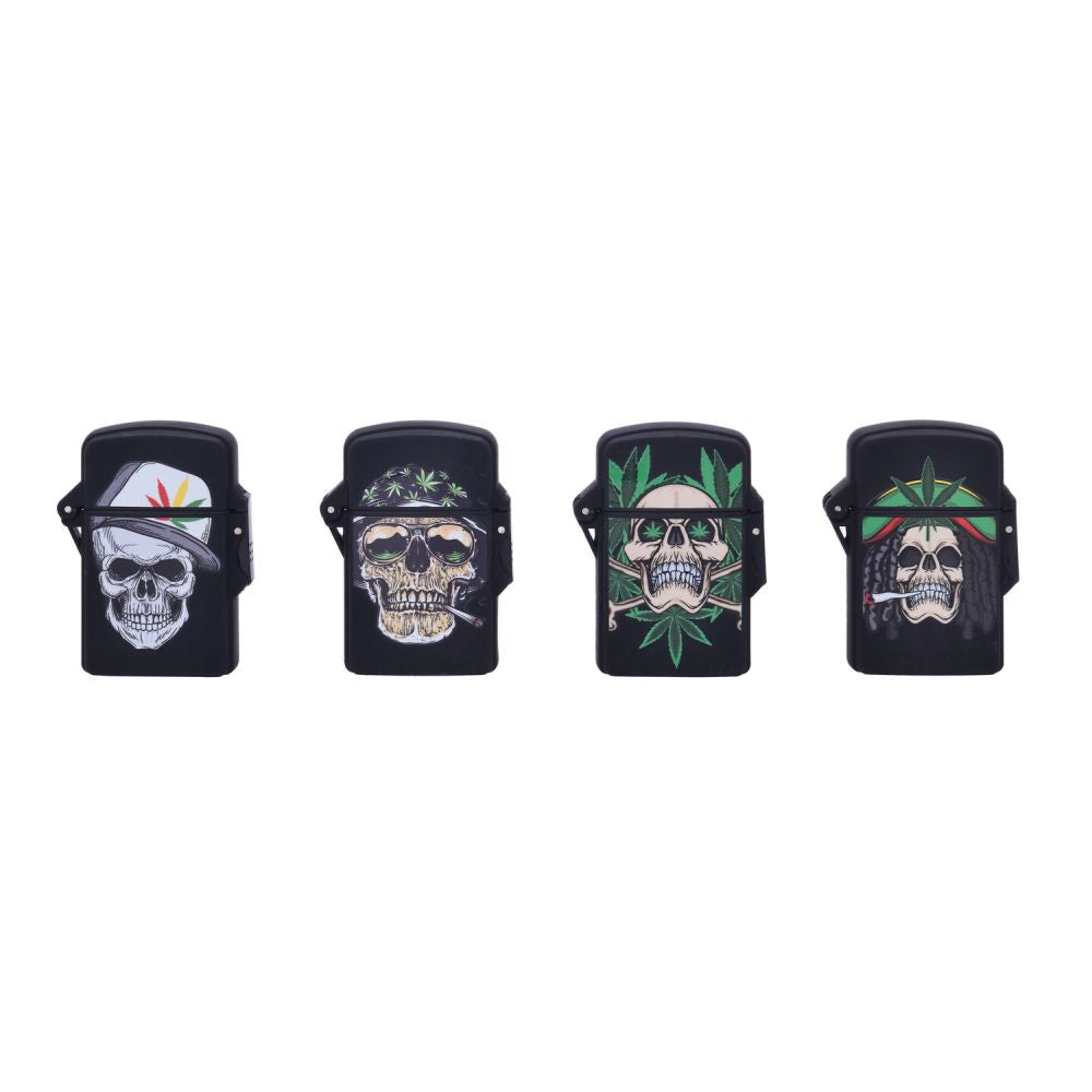 RASTA SKULLS JET FLAME Feuerzeug mit Düse - MIX DESIGN