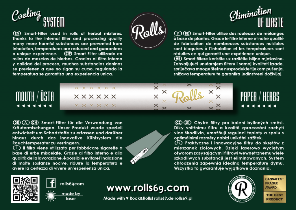 Rolls 69 Smart-Filter 6mm, 12x 80 Stück Packung Grün BOX