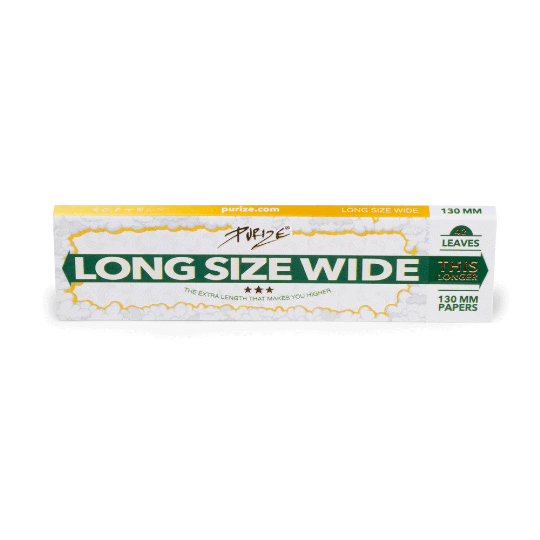 PURIZE® Long Size Wide Papier, 42 Stück pro Packung, ungebleicht