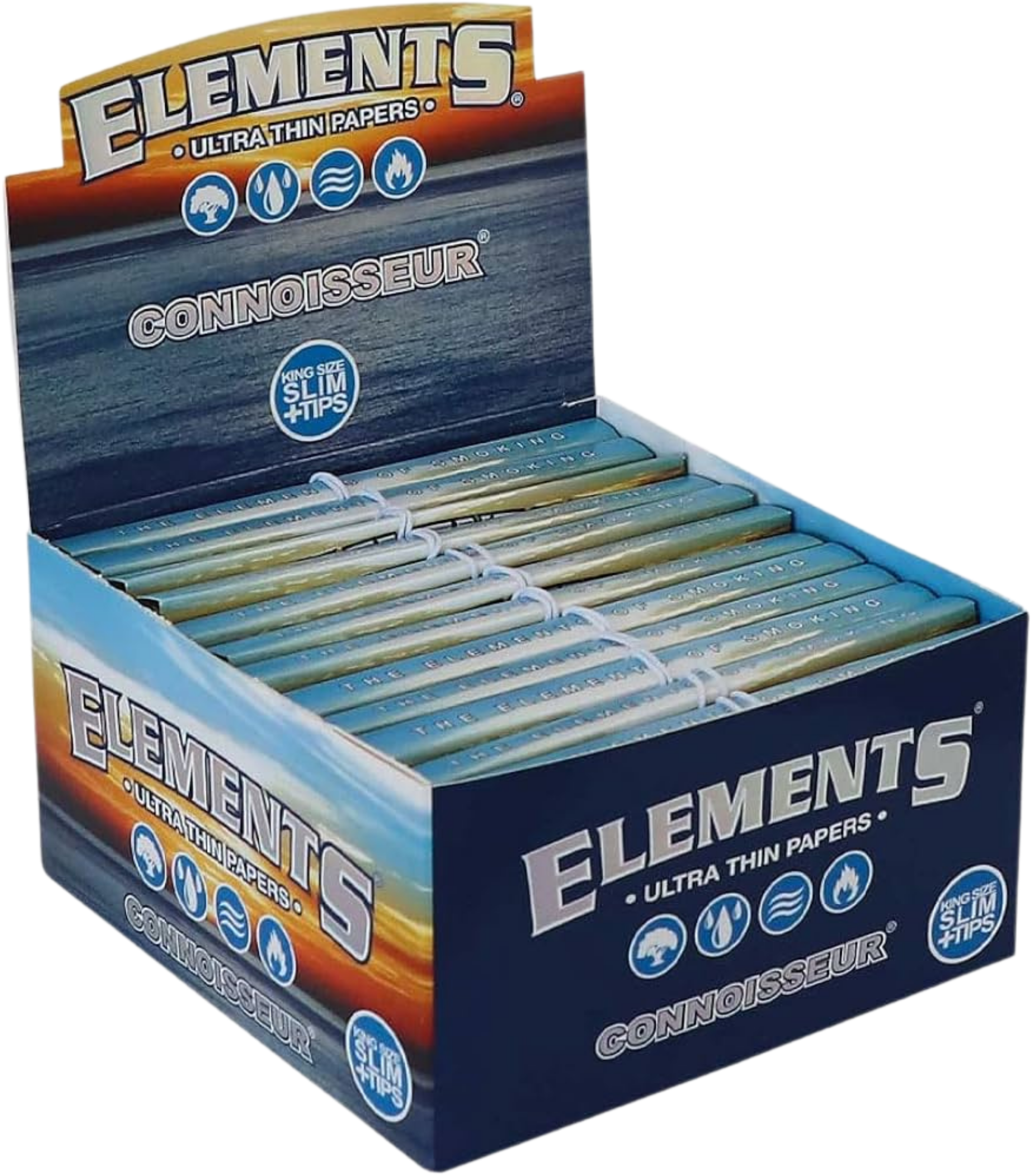 Elements Connoisseur papers and filters King Size Slim, BOX 24 Stk.