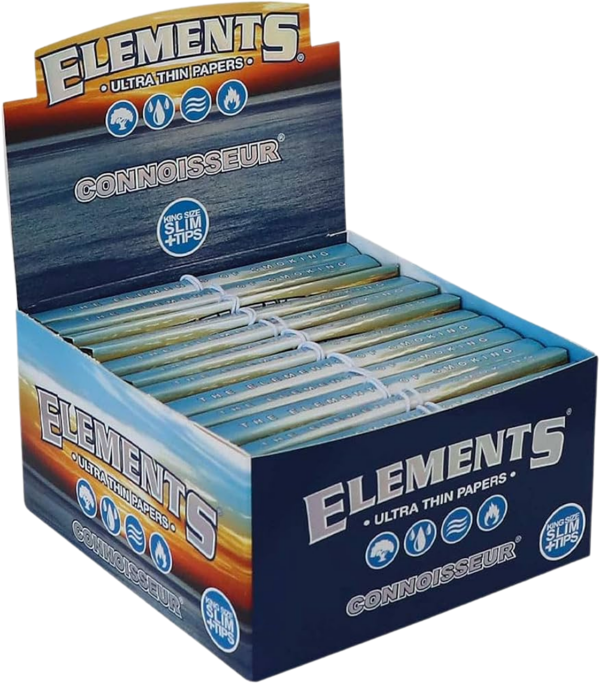 Elements Connoisseur papers and filters King Size Slim, BOX 24 Stk.