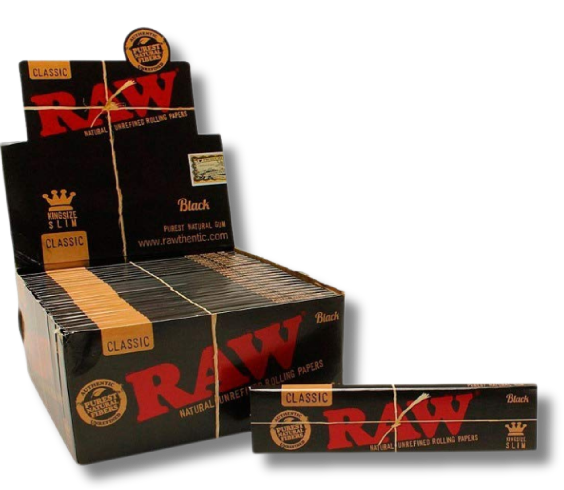 RAW Papes Schwarz King Size Slim, BOX 50 Stück (1,10/stk.)