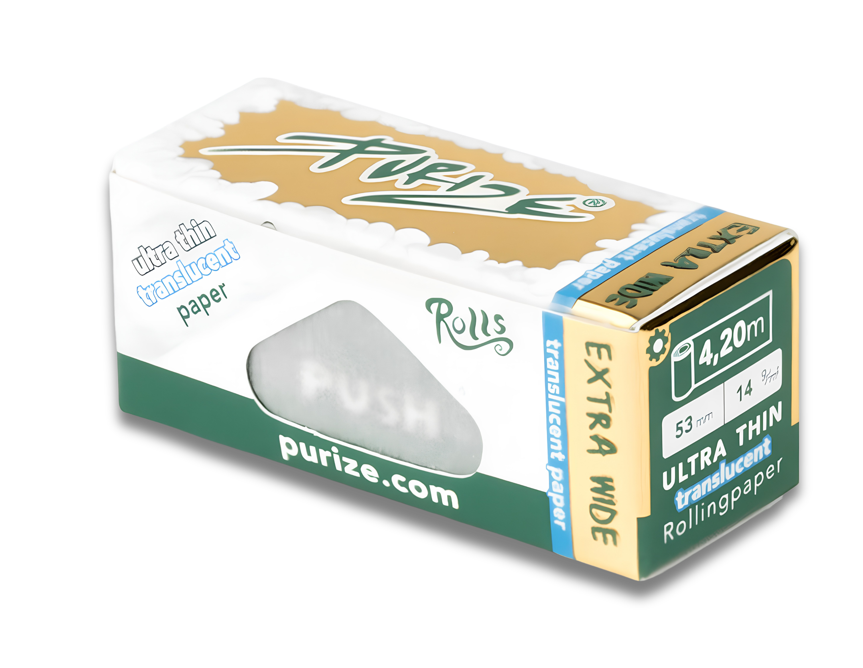 PURIZE® transparente Drehpapiere Translucent Wide Rolls, 4,2 m