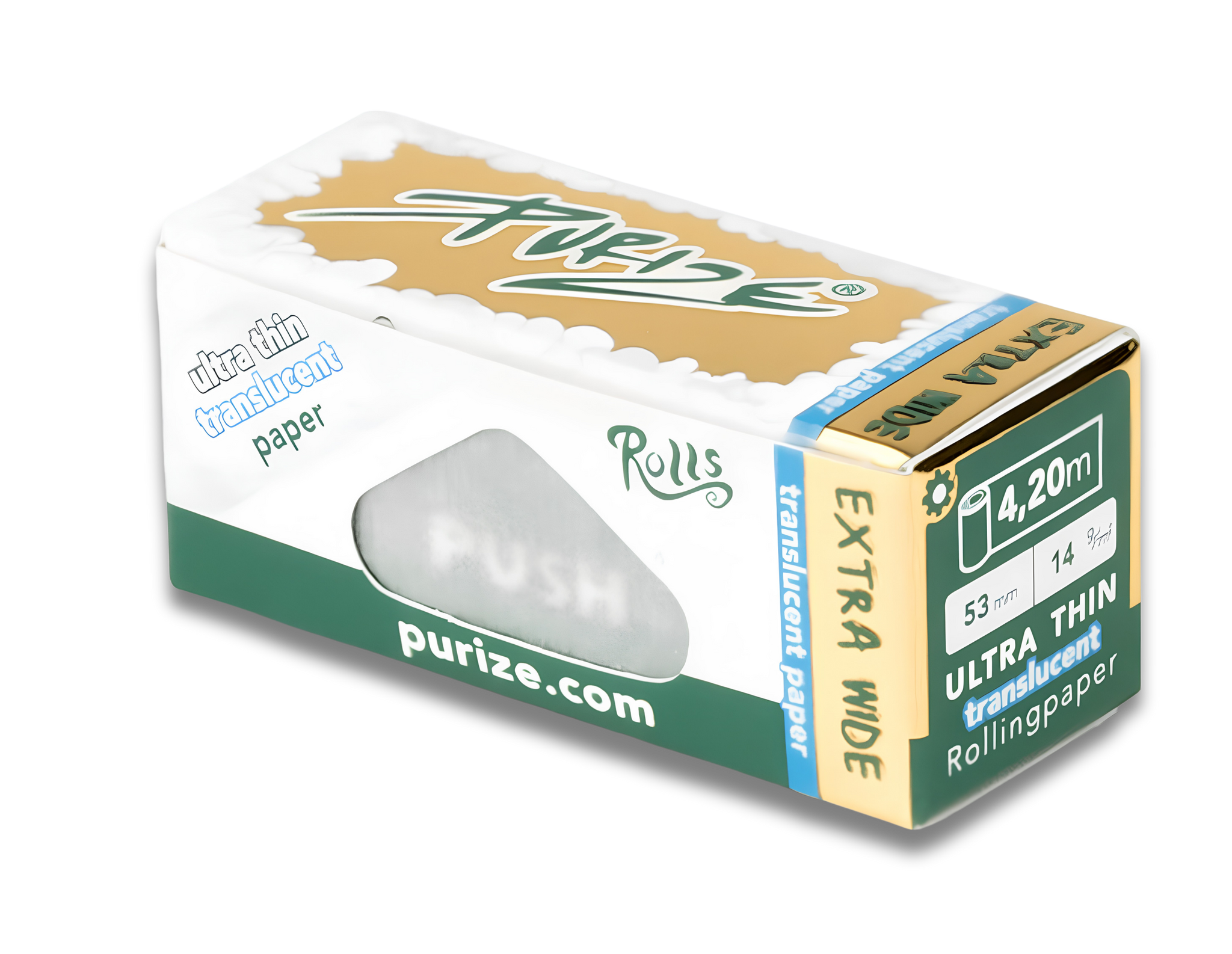 PURIZE® transparente Drehpapiere Translucent Wide Rolls, 4,2 m