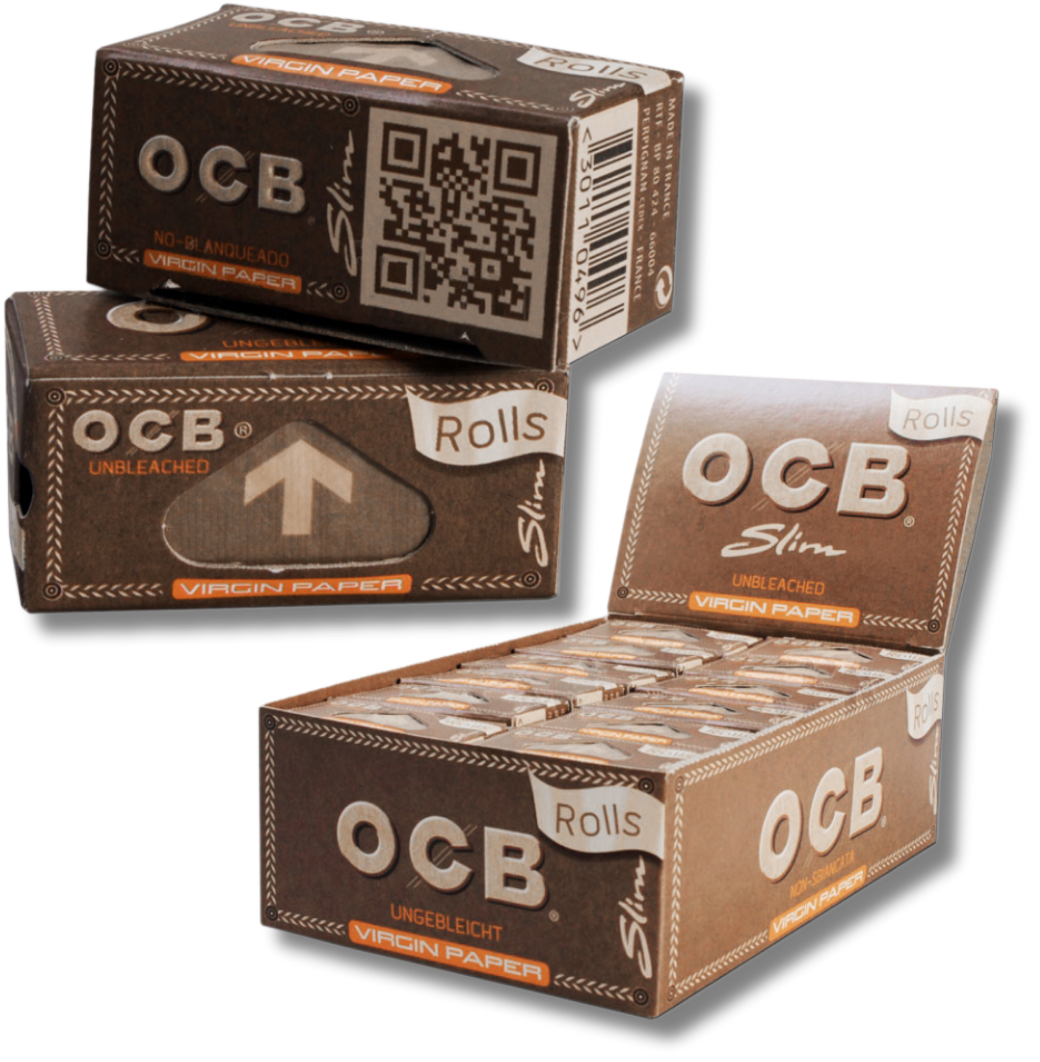 OCB Paper Rolls Virgin Slim, BOX 24 Stk. (1,33€/stk.)