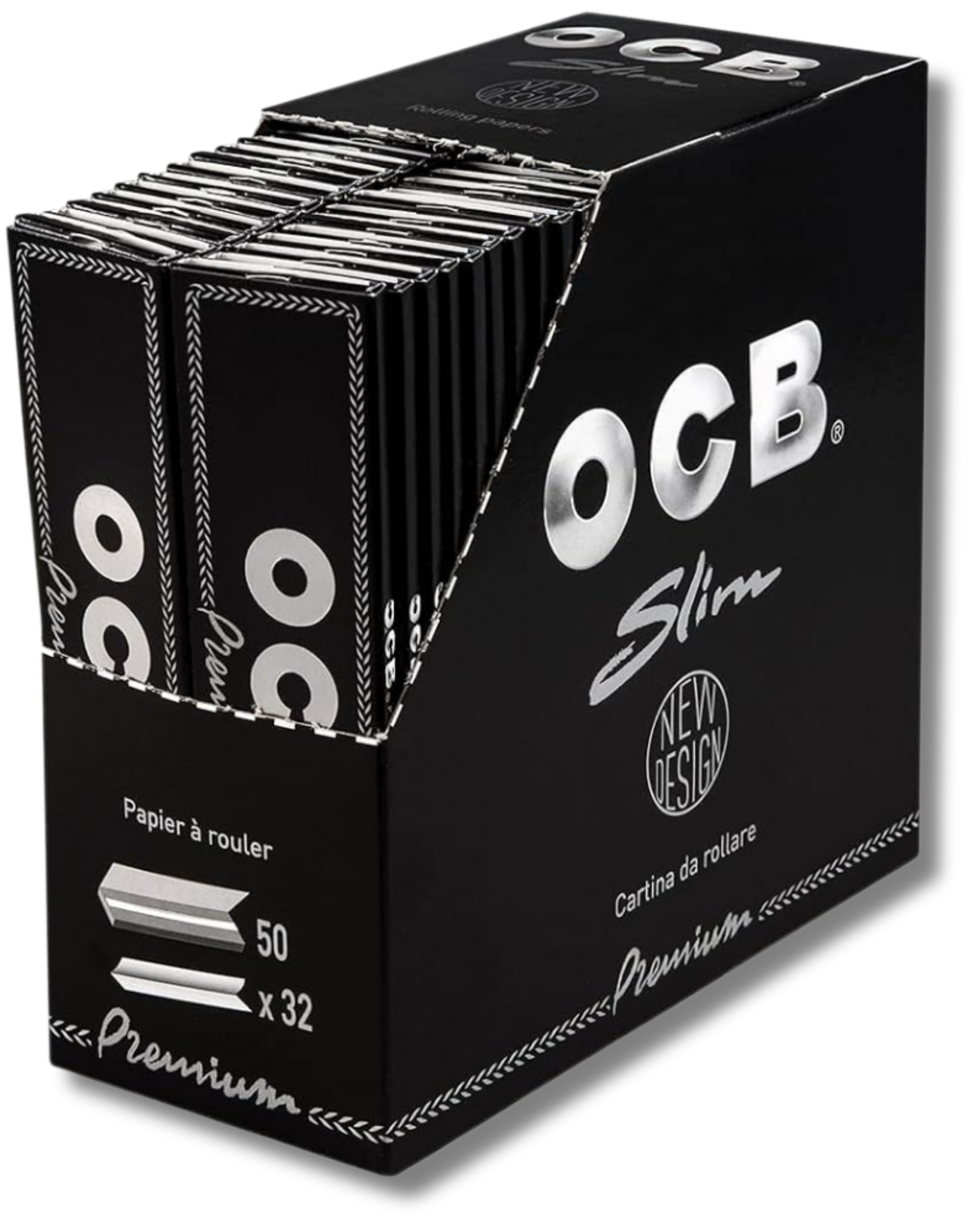 OCB Papiere Premium Slim, BOX 50 Stk. (69ct./stk.)
