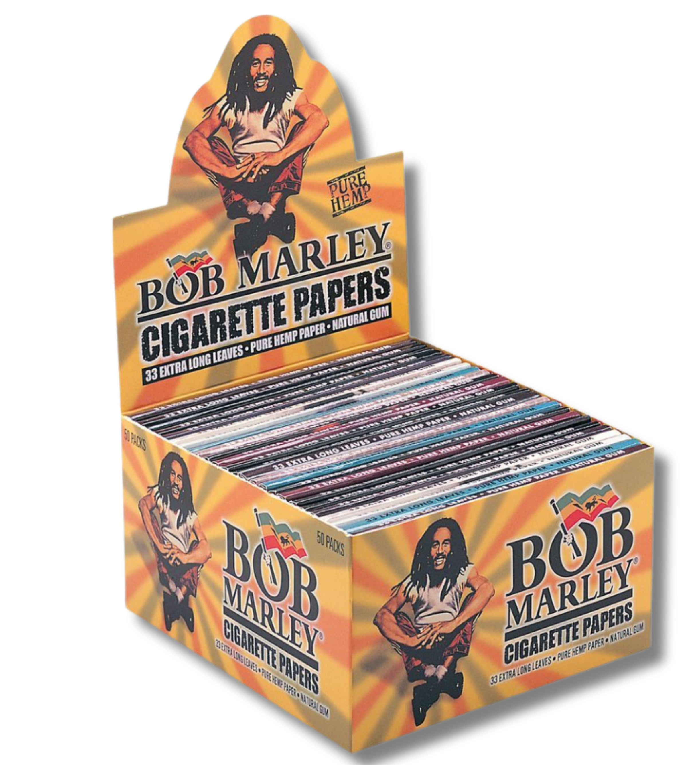 Pure Hemp Rolling Papers King Size Bob Marley, BOX 50 Stk. (70ct./stk.)