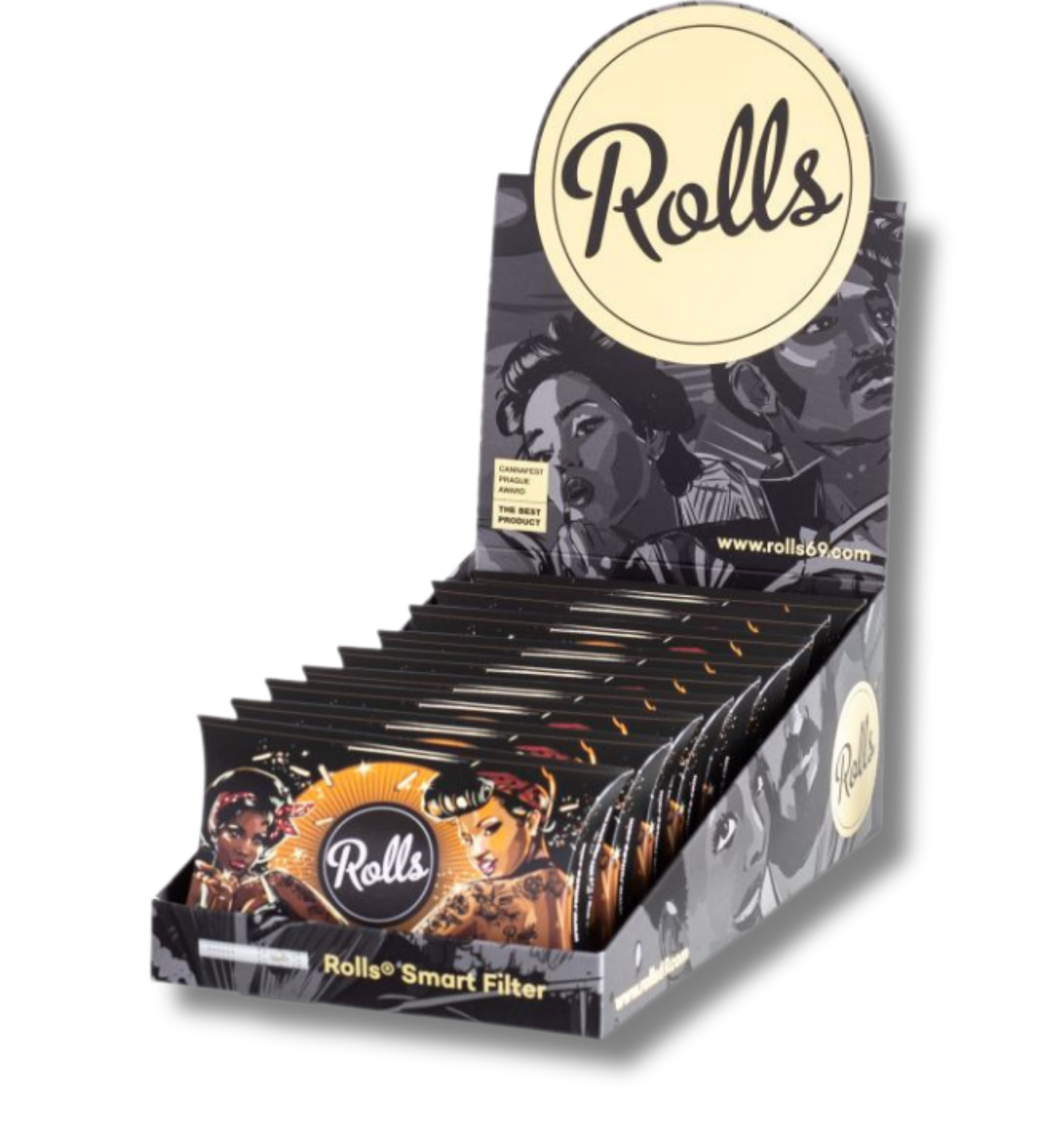 Rolls 69 Filter Shorties 8mm, 10x 50 Stk.Pack Black BOX