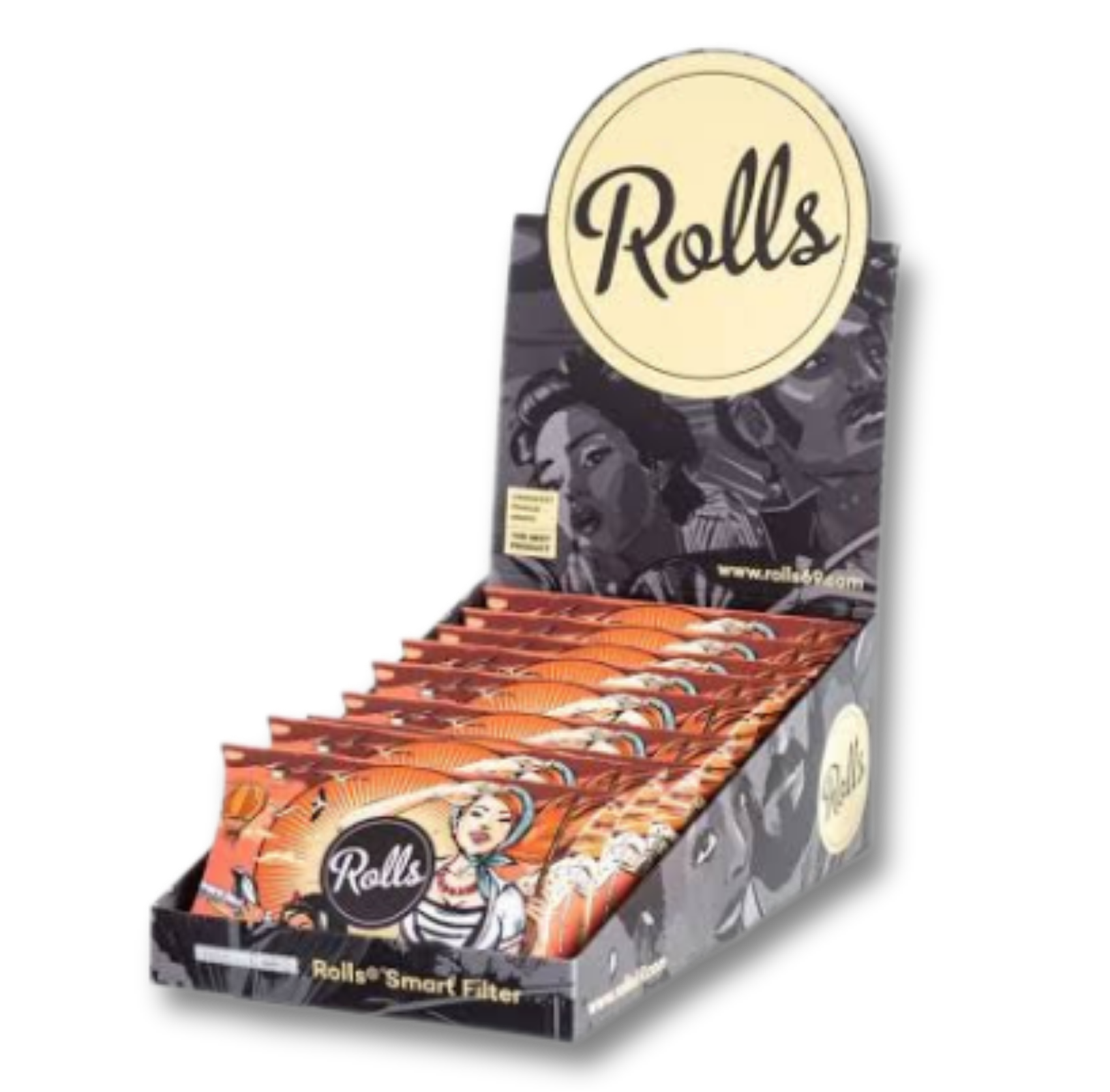 Rolls 69 Filter Shorties 7mm, 10x 50 Stk.Pack Orange BOX