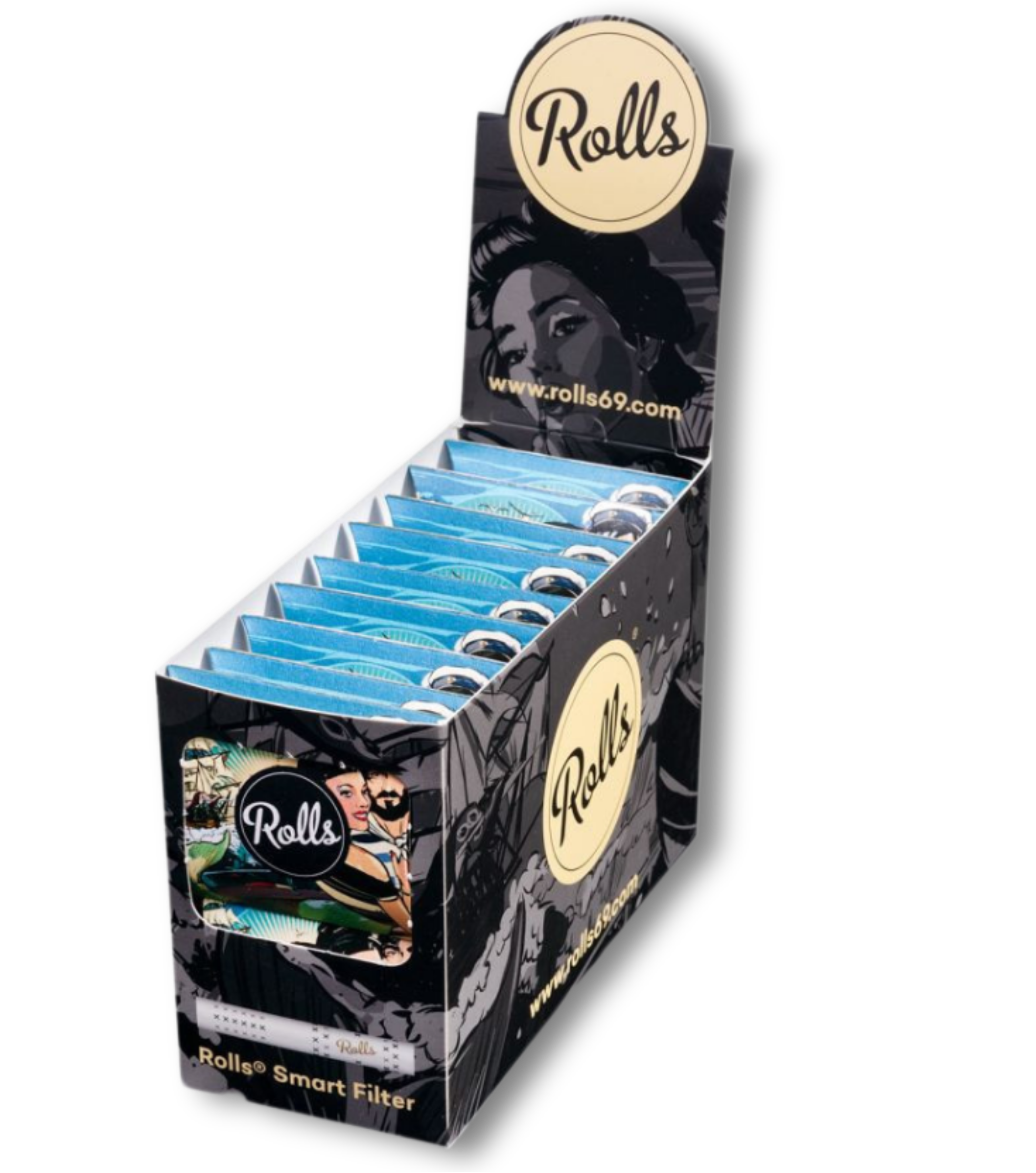 Rolls 69 Smart-Filter 7mm, 16x 10 Stück Pack Blue BOX