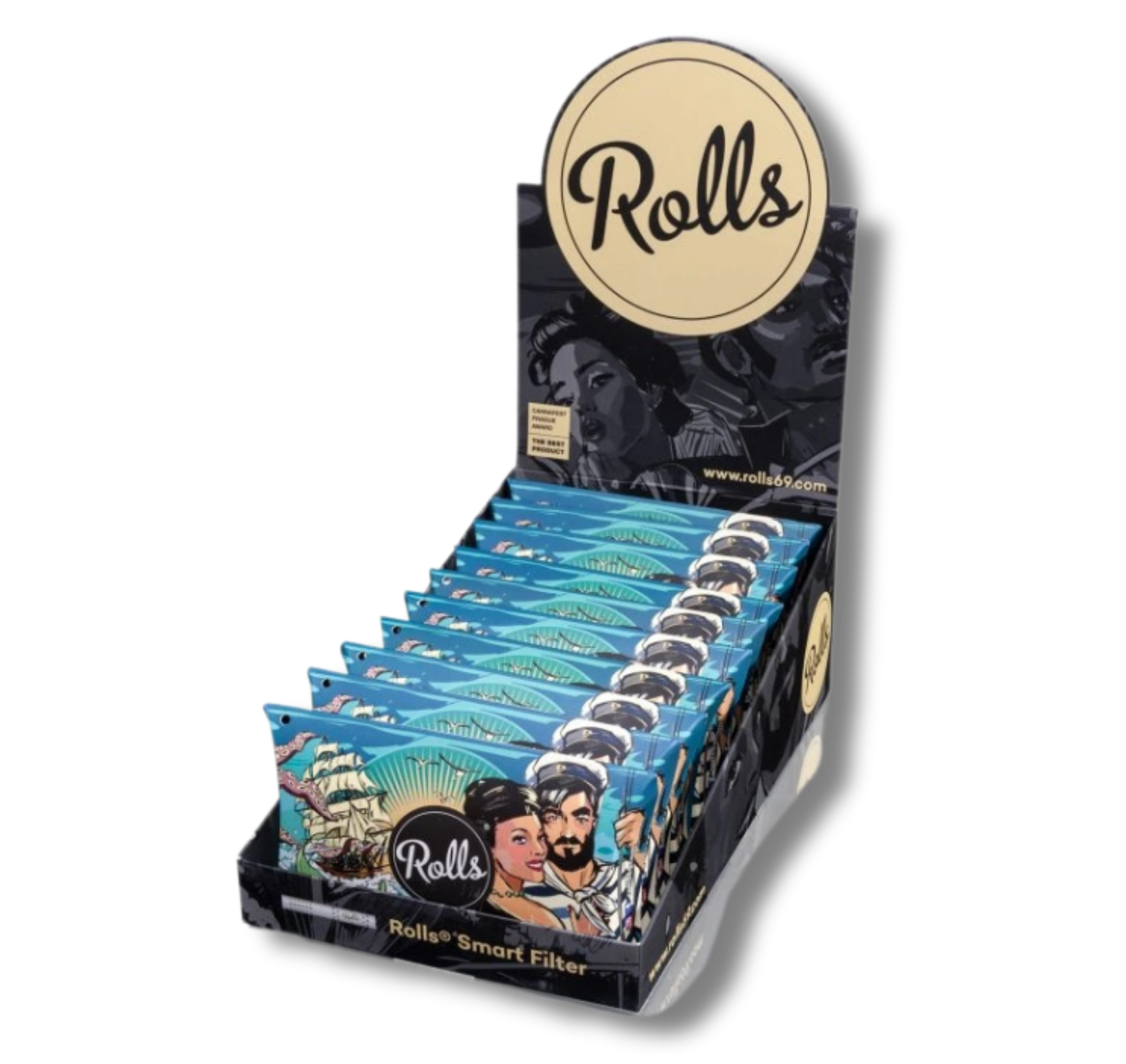 Rolls 69 Filter 7mm, 10x 50 Stück Packung Blau BOX.