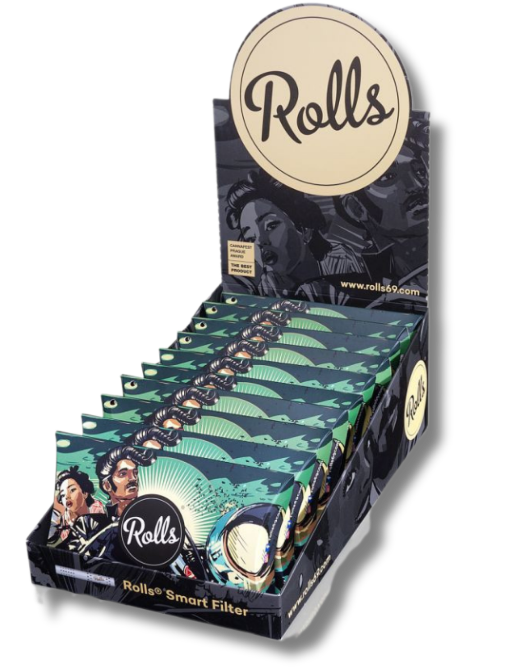 Rolls 69 Filter 6mm, 10x 60 Stück Packung Grün BOX.