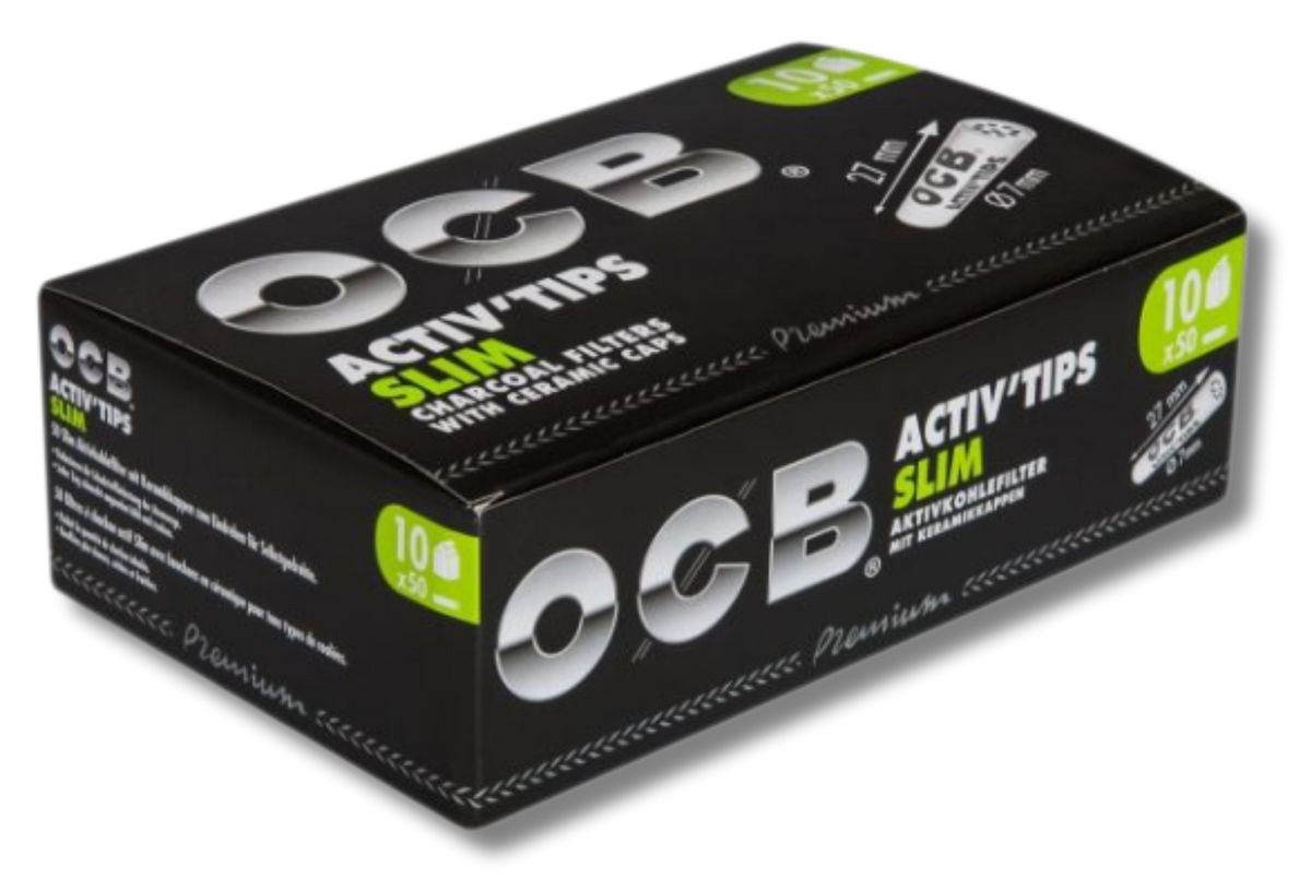 OCB Aktivkohlefilter Slim 7 mm, BOX 10 Stk. (je 50 Filter)