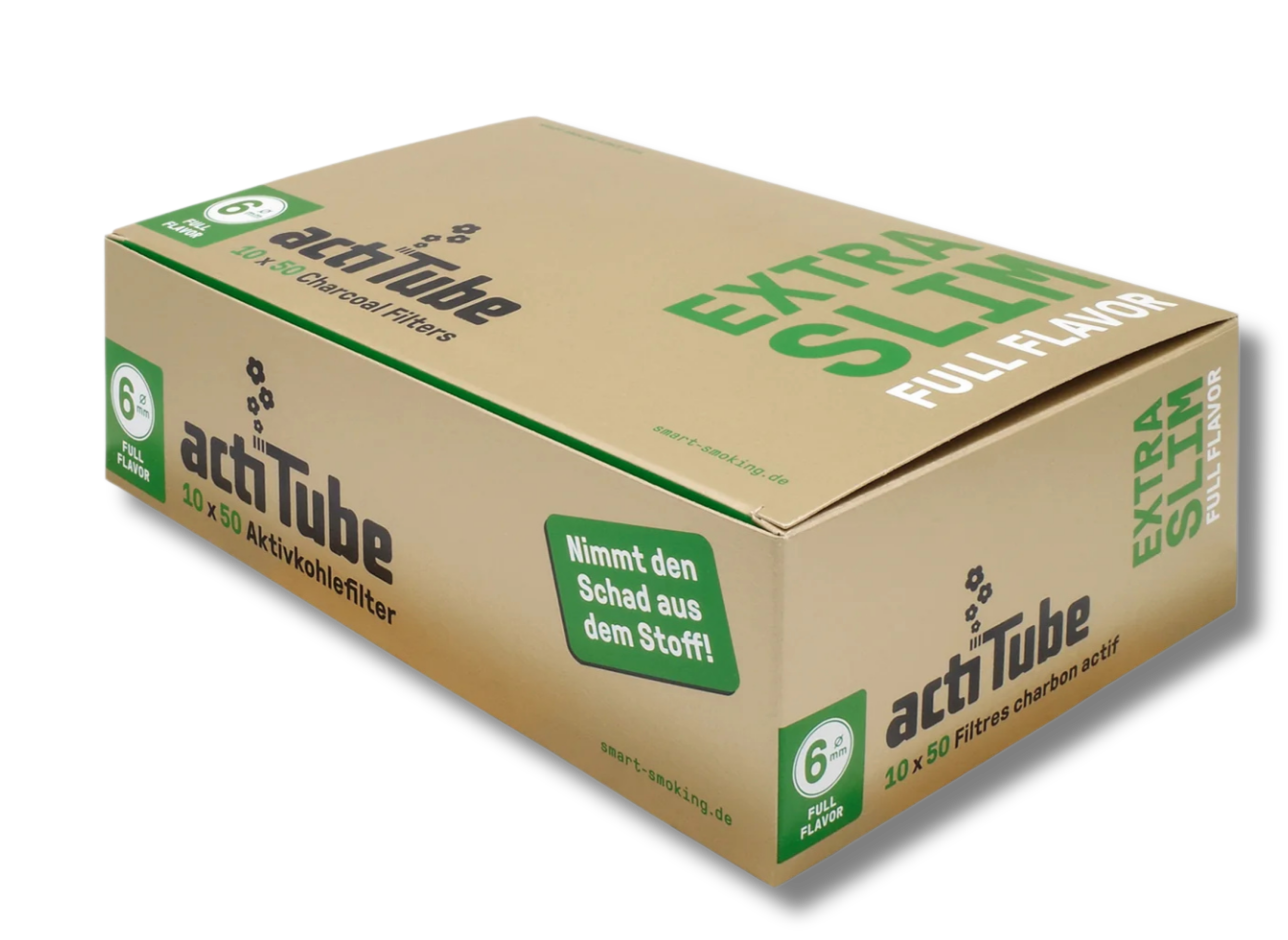 ActiTube extra slim Aktivkohlefilter (10x50er Pack)