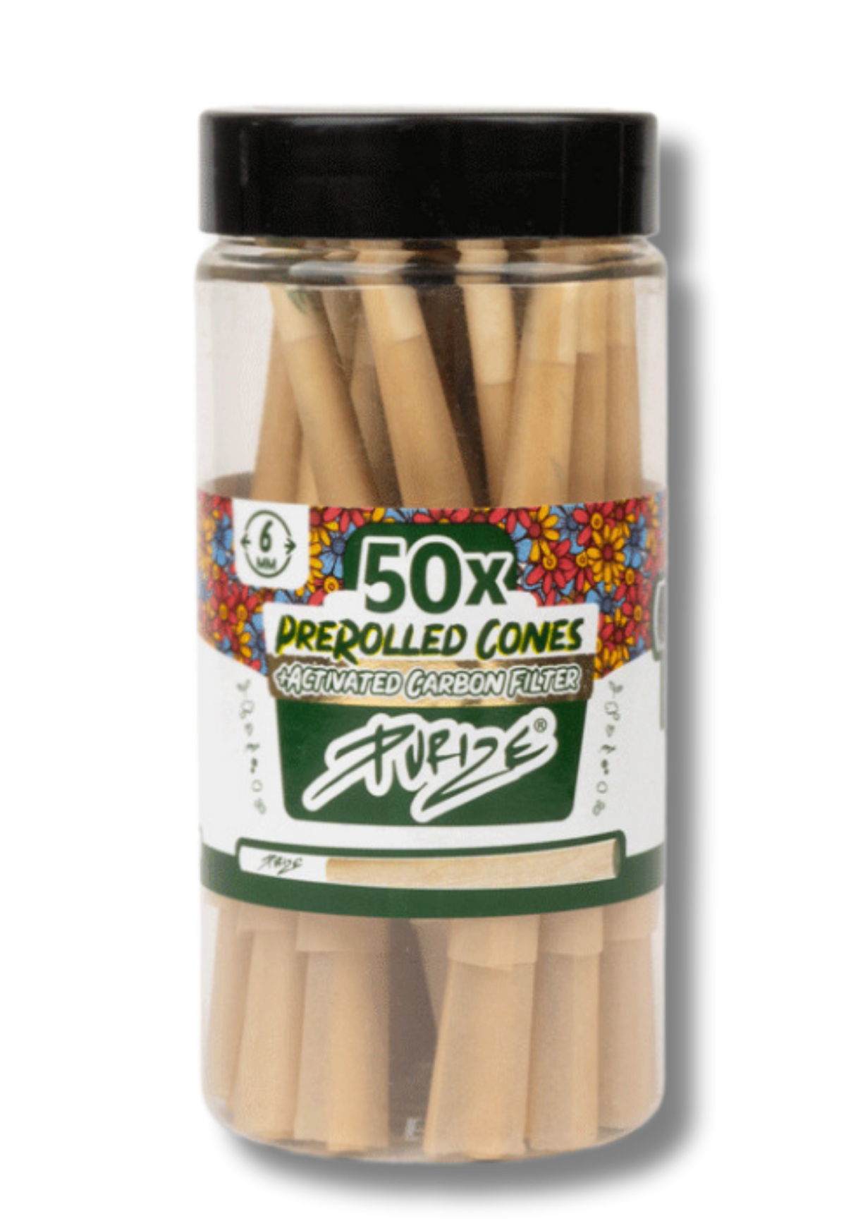 PURIZE® vorgerollte XTRA Slim Size Cones mit Filter und Stopfer, Dose 50 St.