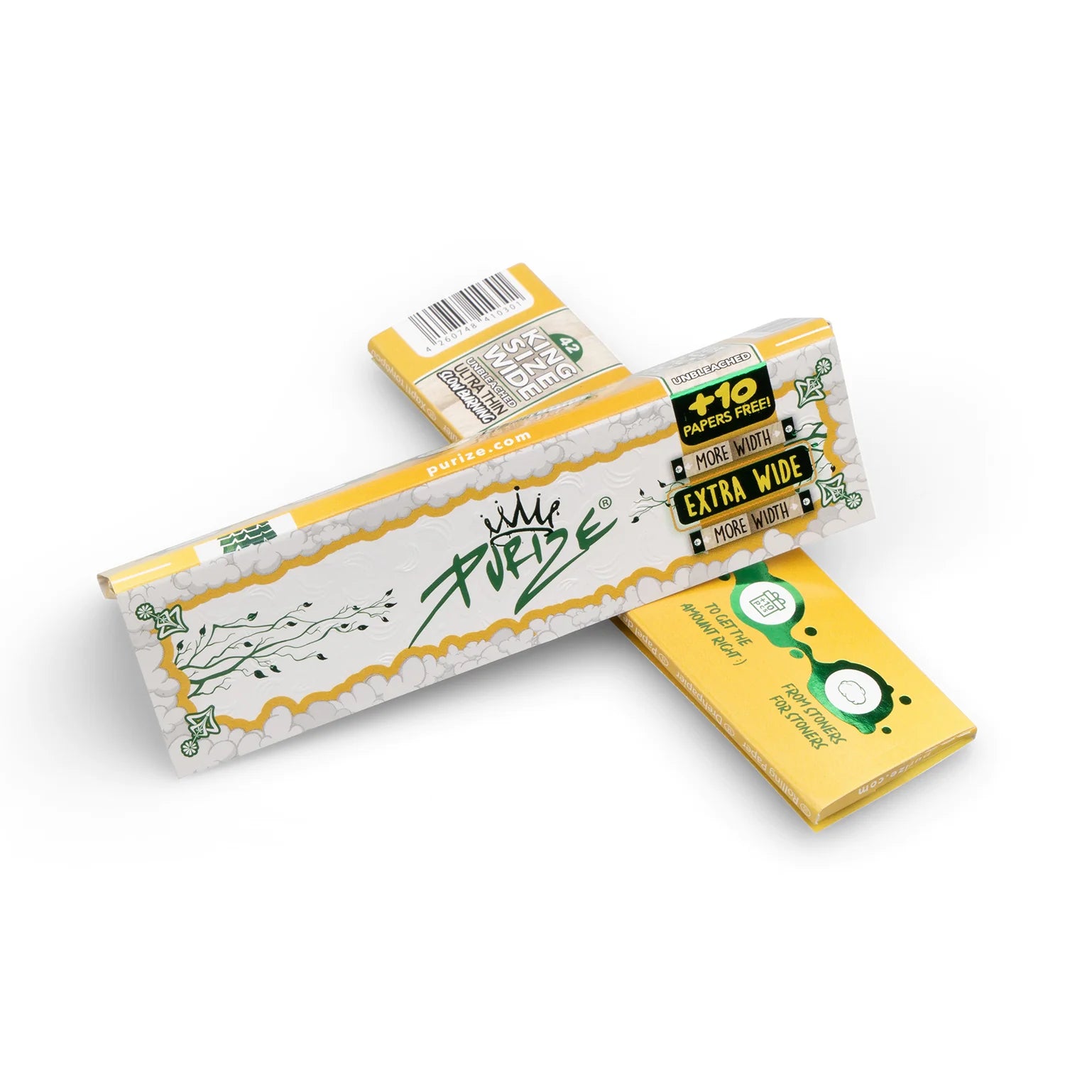PURIZE® Papers King Size Wide, 42 St. pro Packung, ungebleicht
