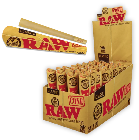 RAW Cones King Size, 3er-Packs, BOX 32 Stück